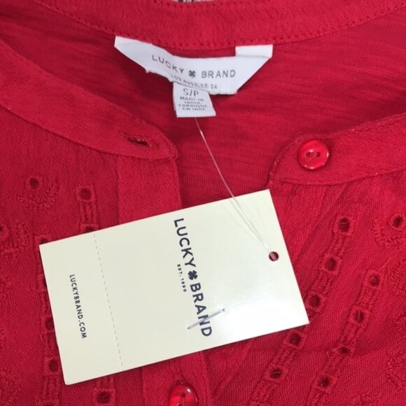 Lucky Brand Eyelet-Bib Top - Picture 4 of 5